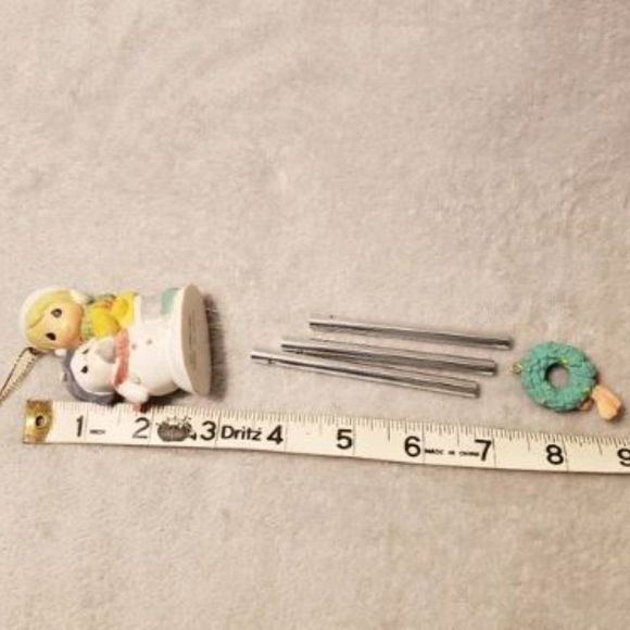 Precious Moments Girl / Snowman Wind Chime / Ornament 1999 Collection - Picture 6 of 10